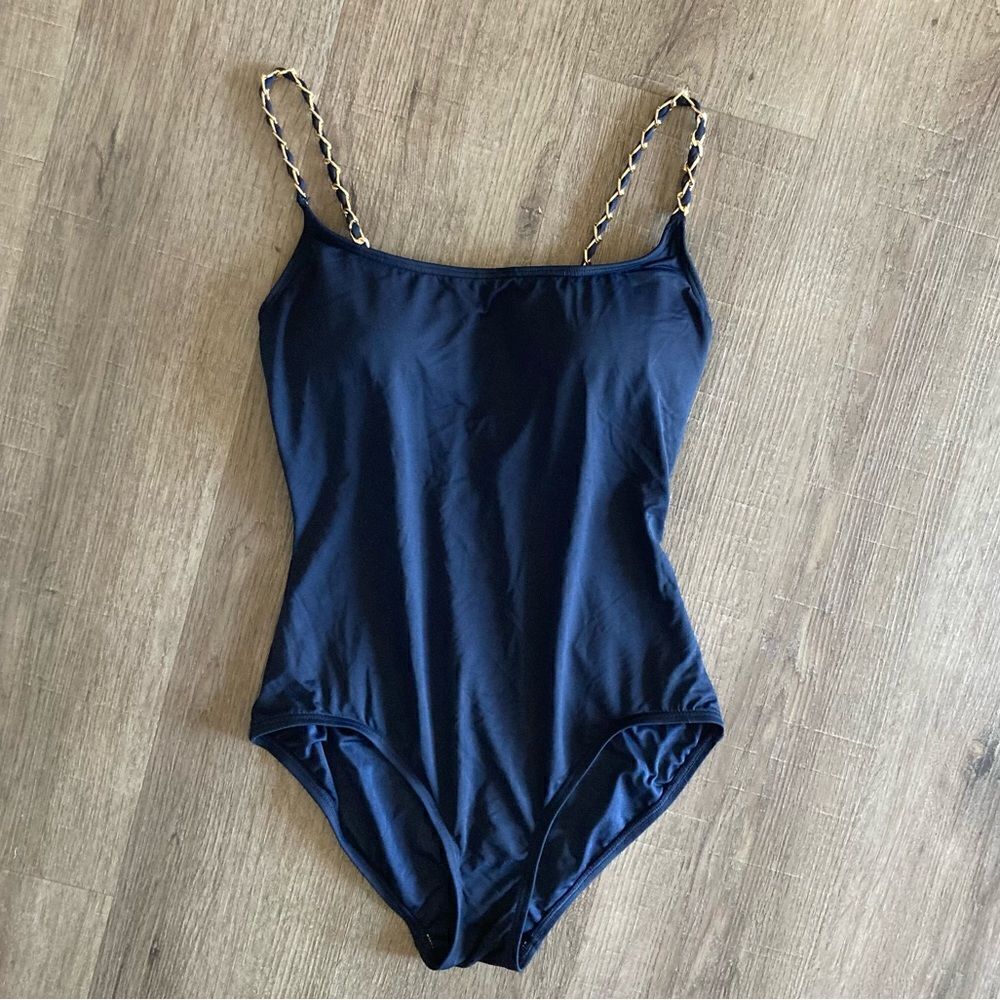 Michael Michael Kors Classic Womens One Piece Navy Swimsuit EUC